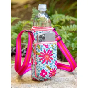 CARE & SHARE - WATER BOTTLE CARRIER: NEON DAISIES