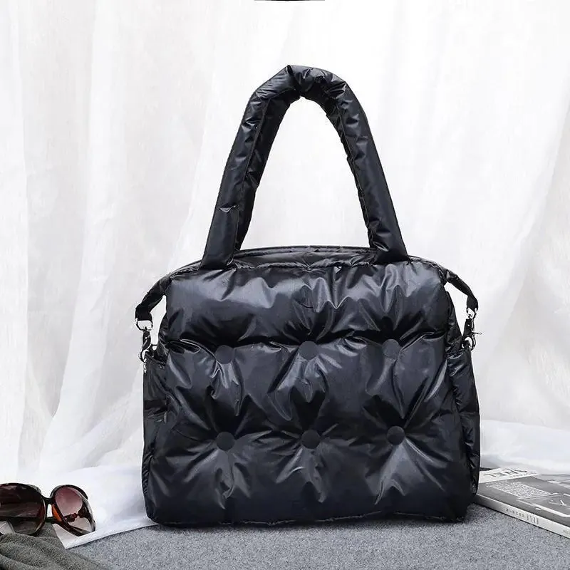 Cozy Padded Large Puffer Handbag, Multi Colours