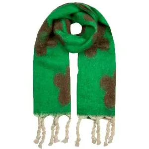 Dents Reversible Floral Blanket Tassel Scarf - Emerald Green