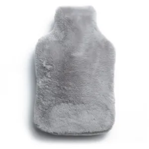 Faux Fur Hot Water Bottle Cover Grey