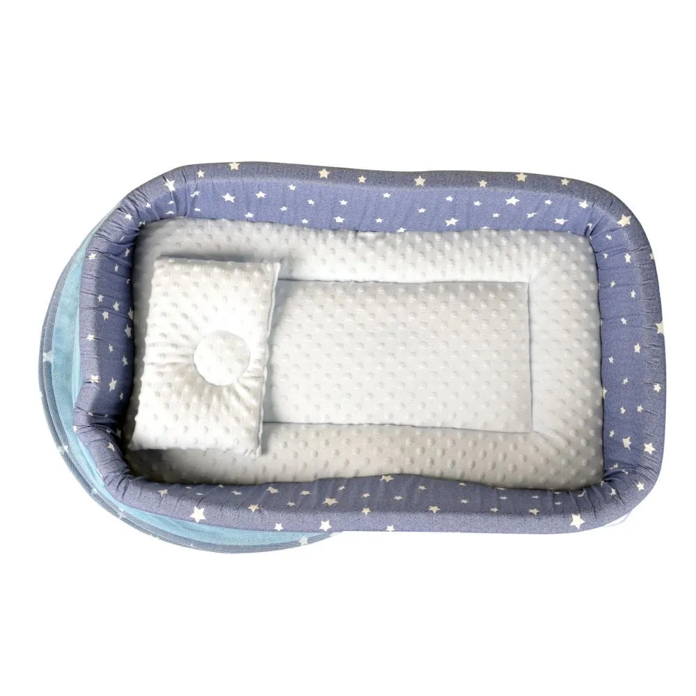 Little Angel Baby Bed With Comfy Paddings (Blue)