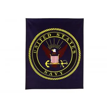 Military Insignia Fleece Blankets - Navy