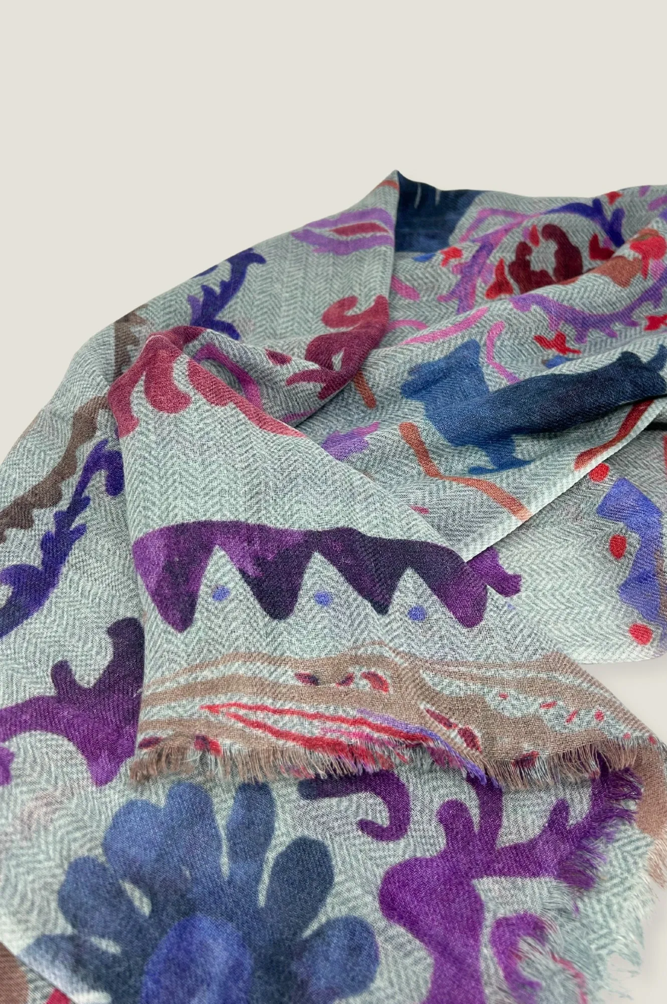 Paisley Block Scarf | Multi/Purple